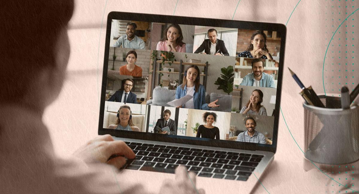 Virtual meeting with remote employees in different countries